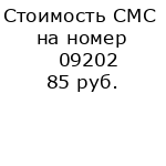 Стоимость СМС на номер 09202
