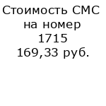 Стоимость СМС на номер 1715